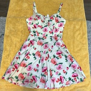 White multicolor floral dress